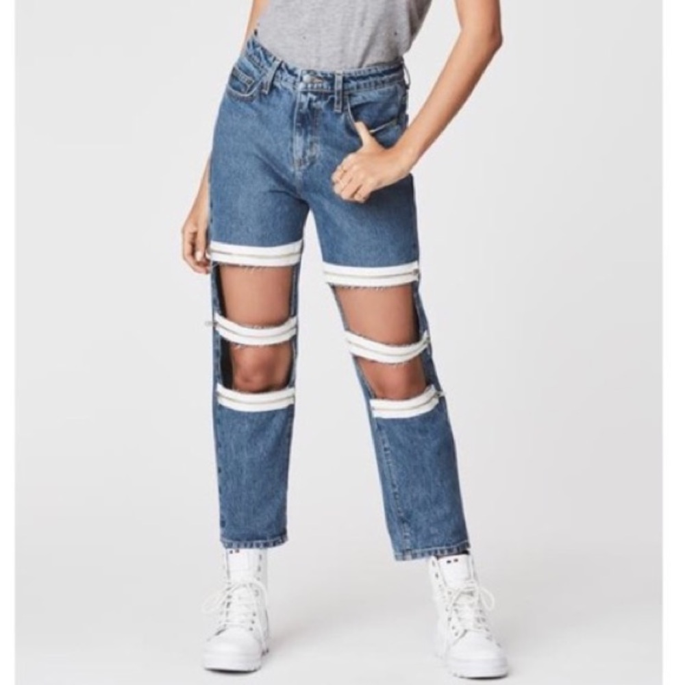Carmar Cut Out 3 Zipper Knee Hermia Jean